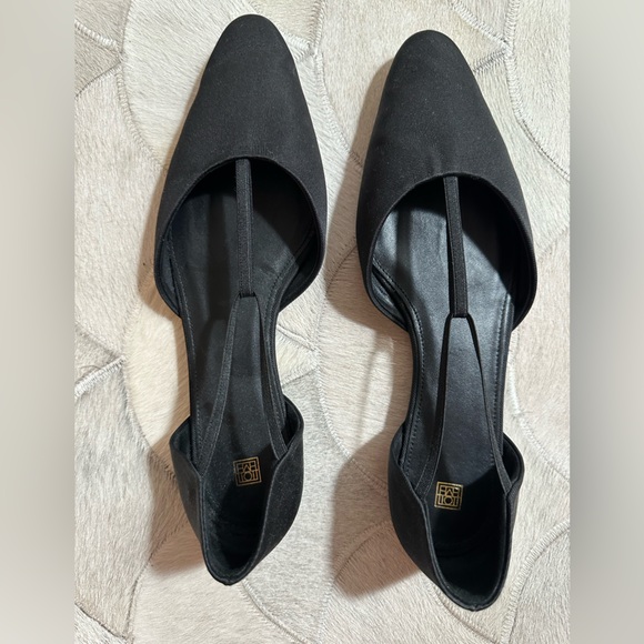 Toteme women’s black flats T strap Faille size 36 - Picture 3 of 7